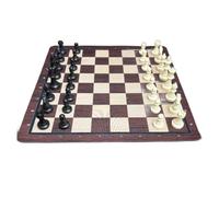 Wood Chess Set 13.78in Imitation Board with 2.48in Kings Pieces (Black