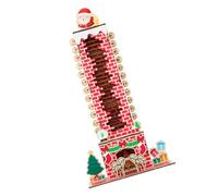 Wood Chimney-Scene Christmas Countdown Calendar Decoration | Numbered Countdown Scale, Red and Green Holiday Palette, Tabletop or Wall Display Option for Seasonal Rooms