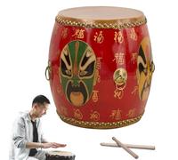 Wood Chinese Drum Stool, Hand Painted Round Rustic Garden, 45cm Solid Retro Style Stools, Outdoor Side with Sticks And Pads, for Balcony and