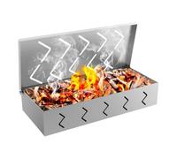 Wood Chip Smoker Box - BBQ Container Outdoor Grill Smoking Bowl Stainless Steel Wood Chip Holder for Charcoal Grill, Portable Camping BBQ Grill Accessory for Smoked Meat Chicken Fish Bu