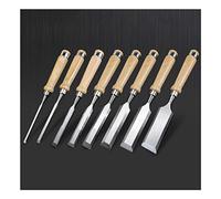 Wood Chisel Chrome Vanadium Steel Construction, Ergonomic Grip Handle, Blade Guards Cutter Head Width 6mm to 38mm,8 Piece Set