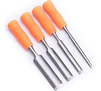 Wood Chisel Cr-V Construction for Carving Chisels Soft Grip Handles with High Impact Hammer Steel-end Tools for Carpentry 4-Piece Set