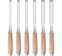 Wood Chisel Cr-V Professional Wood Chisels for Carpentry,Sharp Wood Beveled Edge Chisel Tool,Cutting Head Width - 6mm, 8mm, 10mm, 12mm, 16mm, 20mm, 4 Piece Set