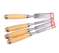 Wood Chisel Set,10mm,12mm,15mm,24mm Woodworking Carving Heavy Duty Hand Tools,Wood Comfortable Handles(4 Pieces)