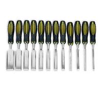 Wood Chisel Set, 12 Pieces Wood Woodworking Carbon Steelng Grip Striking Cap Chisel Set for Woodcarving, Carpentry
