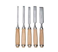 Wood Chisel Set, 5Pcs 6mm, 10mm, 12mm, 18mm, 24mm, Heavy Duty Woodworking Carving Chisels with Soft-Grip Handles