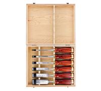 TOUGH MASTER Wood Chisel Set, 6 Piece Professional Wood Carving Set, ¼” 6mm, 3/8” 10mm, ½” 13mm, ¾” 19mm, 1” 25mm, 1 ¼” 32mm with Ash-Wood Handle and Wooden Box