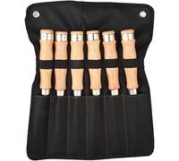 Wood Chisel Set, Cr-V Construction, Wood Handles with Hammer End for, Carving,Cutter Head Width - 8mm,14mm,16mm,18mm,32mm,38mm,6-Piece Set