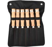 Wood Chisel Set, Cr-V Construction, Wood Handles with Hammer End for, Carving,Cutter Head Width - 8mm,14mm,16mm,18mm,32mm,38mm,6-Piece Set