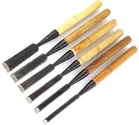 Wood Chisel Set for, 6 Piece High Carbon Steel Chisel Set, Chisel Wood Chisel Set, Chisel Wood Turning Tools with Wooden Handle for Wood Carving, Root Carving, Furniture, Carving, Lathes