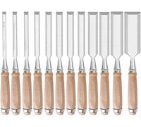 Wood Chisel Set Professional Tools Wood Handle Chisel Tool Set for Wood Carving,Cutter Head Width - 6mm - 38mm,12-Piece Set