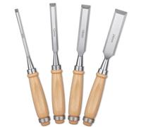 Wood Chisel Sets, 4 Pcs Chisel Set 6/12/18/24mm Woodworking Carving Hand Tools with Bevel Edge Chisels for Woodworking Crafts Sculpting