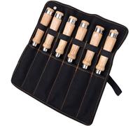 Wood Chisel Sets, Cr-V and Soft Grip with Hammer End Wood Chisel Kit for Carpentry, Cutter Head Width - 6mm to 20mm,6-Piece Set