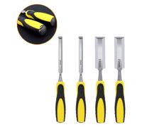 Wood Chisel Tool Set Wood Chisel Set 4 Pieces,Wood Woodworking High Carbon Steel Anti Slip Grip Striking Cap Chisel Set 10,12,19,25mm Premium