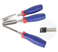 Wood Chisel Tool Set Wood Chisels Set, Bevel Edge Wood Carving Chisel with Bi Material Soft Grip,12mm,18mm,25mm Woodworking Craft Tools(3 Piece) Premium