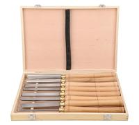 Wood Chisel Tool Set Wood Turning Chisel Set, 8 Piece Wood Lathe Chisel Cutting Carving HSS Steel Blades Wood Turning Tools Lathe Chisel Set Premium