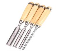 Wood Chisel Tool Set Woodworking Chisel Semicircle Chisel Wooden Handle Engraving Knife Woodworking Tools, Carbon Steel Blade Wood Handle(4 Pieces) Premium