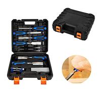 Wood Chisels Set, Bevel Edge Wood Carving Chise with Honing Guide, Sharpening Stone and Storage Case, Soft Grip Woodworking Tools, Chisel(6/13/20/25/32/38mm), Blue