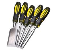 Wood Chisels Wood Chisel Chrome Vanadium Alloy Steel Blade, Shock Absorbing Grip,5 Piece Set Artists