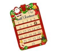 Wood Christmas Arrival Calendar Not Deadly Finish 24 Day Countdown Recyclable Holiday Decoration for Households Permanent