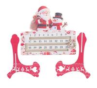 Wood Christmas Countdown Advent Calendar with Santa Snowman Design
