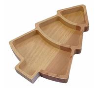 Wood Christmas Tree Serving Tray Christmas Charcuterie Board Cute Cutting Board Funny Serving Dish For Cheese Fruit Bread Vegetables Snack Dessert Air Fryer Pan for Oven (Khaki, 23.5x15x1.5cm)