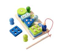 Wood Clip Bees Fishing Toy Shape Matching Building Block Logarithmic Preschool Educational Toy For Toddler