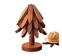 Wood Coaster - Tree | Pot Holder | Non-Slip Wooden Placemat Tree Shape Heat Pads for Pans and Pots | Foldable Heat Resistant Placemat for Restaurant