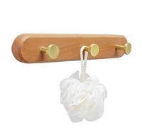 Wood Coat Hooks for Wall - No Punch Coat Hooks | Hanger Bag Hook, Key Holder Storage, Clothes Wooden for, Hat, Jacket, Towel