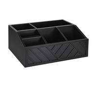Wood Coffee Organizer- Large Pods Holder Basket, Multi-Slot Compartment Organizer, Pantry Coffee Station Accessories | Kitchen Beverage Supplies for Tea Bags Cups Syrup Stir