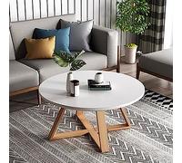 Wood Coffee Table - Modern Round Farmhouse Table for Living Room, Stylish Center/End Table, Perfect for Home Décor