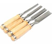 Wood Color Carbon Steel Carving Firmer Gouge Wood Chisel Set DIY Handle Carpentry Tools Pack of 4