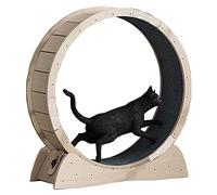Wood Color Cat Spinning Wheel - Cat Treadmill, Silent Indoor Cats Exercise Toys, Kitten Running Machine With Replacement Mat Lock Pin,Inner Diameter-78cm/30.7