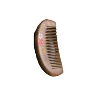 Wood Color Plum Blossom Carving Hair Comb Fine Tooth Head Massage(3)