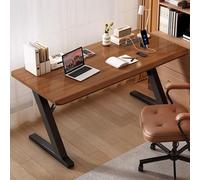 Wood Computer Desk, Ergonomic Gaming Table, Basic Rustic Craft Workbench for Small Spaces, Office, Study, Balcony, Business, Entertainment
