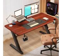 Wood Computer Desk, Ergonomic Gaming Table, Basic Rustic Craft Workbench for Small Spaces, Office, Study, Balcony, Business, Entertainment