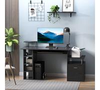 Homcom Wood Computer Desk Laptop Workstation Drawer Shelf For Home Office