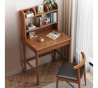 Wood Computer Desk with Hutch, Modern Writing Station, Compact Home Office Workstation for Space Saving