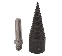 Wood Cone Punch Firewood Splitter Drill Bit, Detachable Round Shank Thread Drill for Electric Wood Splitting Tools, High Carbon Steel Cone Splitter with Non - Slip Notch for Home O