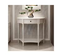 Wood Console Table with Drawer & Shelf, Half Round Design for Living Room, Hallway & Entryway - Stylish Storage & Display Solution