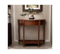 Wood Console Table with Drawer & Shelf, Half Round Design for Living Room, Hallway & Entryway - Stylish Storage & Display Solution