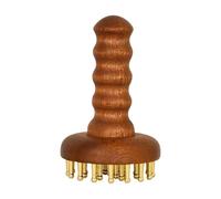 Wood Copper Scalp Massage Brush - 29-Teeth Scalp Massage Comb | Gua Sha Scraping Tool, Portable Head Massager for Neck Shoulders Back Waist Legs Thighs Adults Travel Wellness