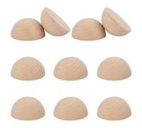 Wood Craft Balls, Pack of 10 Half Wood Balls Multiple Sizes for Crafts DIY(60x31mm)