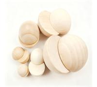 Wood Craft Balls, Pack of 20 Half Wooden Split Balls Multiple Sizes(1.77in/4.5cm)