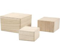 Wood Cubes, Size 5+6+8 cm, Empress Wood, 3pcs (US IMPORT)