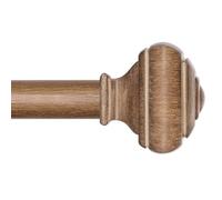 Wood Curtain Rod 32 to 58 Inch(2.6 to 4.8 ft) with Brackets, USFOOK 7/8 Inch Splicing Single Curtain Rods for Windows 20 to 54 In, Adjustable Decorative Curtain Pole with Square Finials