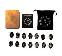 Wood Cut Stones with Storage Bag Family Board Game Divinations Game Props Wood Stones Set