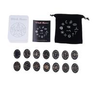 Wood Cut Stones with Storage Bag Family Board Game Divinations Game Props Wood Stones Set