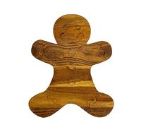 Wood Cutting Board for Kitchen Christmas Gingerbread Shaped Wooden Cutting Board with Grooves, Decorative cutting board for Cheese & Charcuterie Serving Platter 13.5"L x 10.75"W