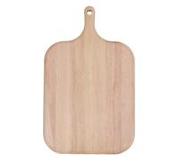 Wood Cutting Board with Handle, Chopping Board for Meat Cheese Bread Vegetables Fruits, Rubber Wood Serving Board with Ergonomic Handle, Double Sided Kitchen Cutting Board for Dail (S)